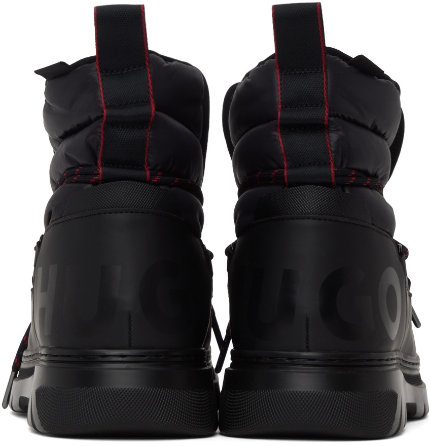 Hugo Black Quilted Boots Hugo Boss