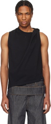 Courrèges Black Twist Tank Top