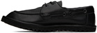 Dries Van Noten Black Leather Boat Shoes