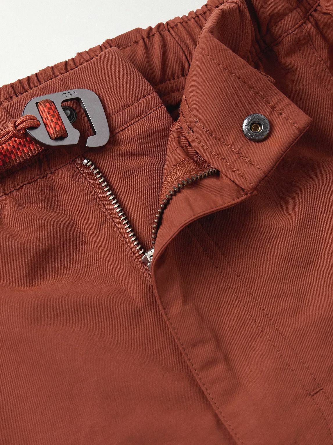 Nike - ACG Snowgrass Straight-Leg Mesh-Trimmed Belted Nylon Shorts - Red