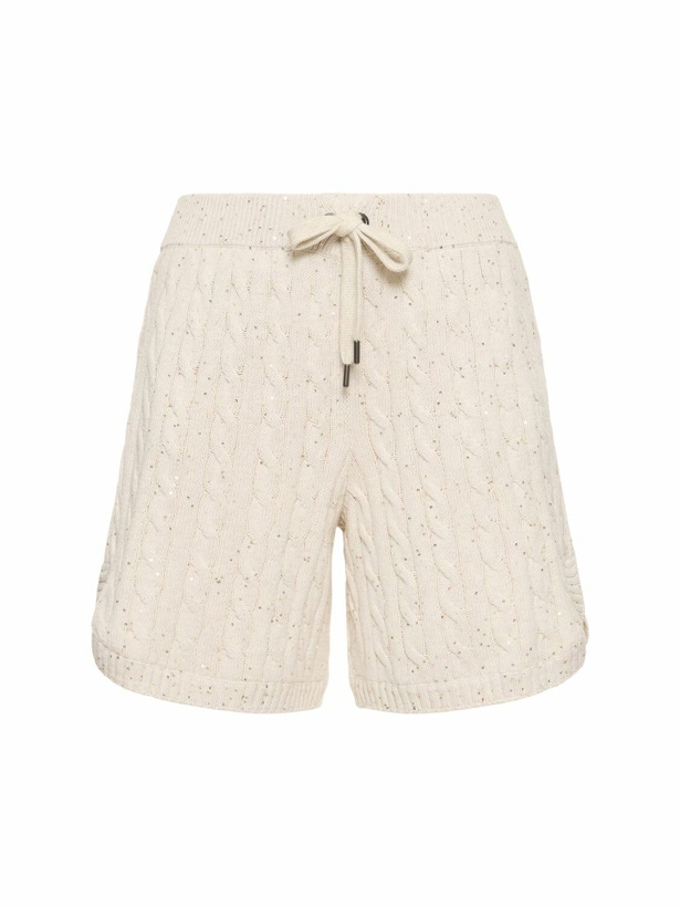 Photo: BRUNELLO CUCINELLI - Cable Knit Cotton Blend Shorts