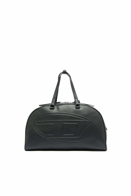 Photo: Diesel 1DR Dome - Leather travel bag with Oval D logo - Travel Bags - Unisex - Black