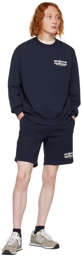 Sporty & Rich Navy 'Sports' Gym Shorts