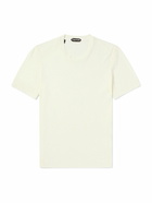 TOM FORD - Placed Rib Slim-Fit Lyocell and Cotton-Blend T-Shirt - Neutrals