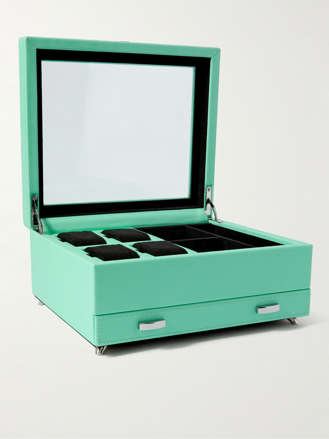 WOLF - Porter Cross-Grain Vegan Leather Watch and Jewellery Box