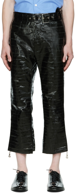 Photo: Namacheko Black Paneled Eel Leather Pants