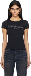 Marc Jacobs Black Charm Logo Shrunken T-shirt