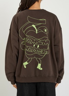 Damson Madder Cafe Pronto Printed Cotton Sweatshirt Brown