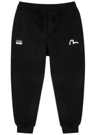 Evisu Kamon and The Great Wave Printed Cotton Sweatpants Black