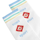 Casablanca Women's Ribbed Basketball Sock in White