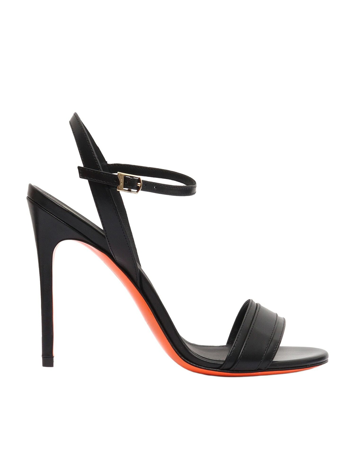 サンダル・ミュール SANTONI Black Leather Virna Sandals Santoni Black Leather Virna Sandals | ModeSens