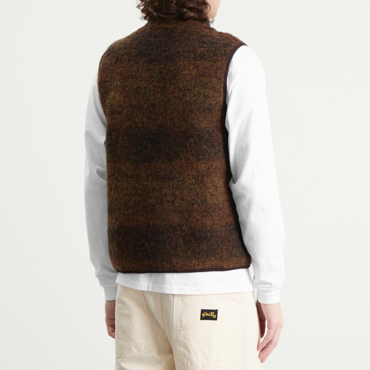 Universal Works Men's Alps Fleece Climbing Gilet in Brown