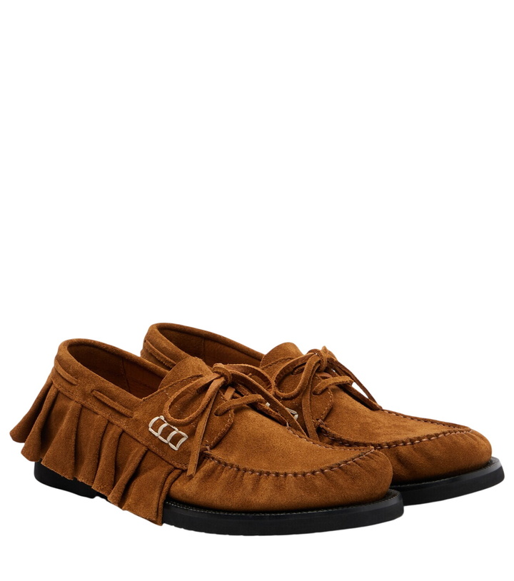 Photo: JW Anderson Ruffled suede boat shoes