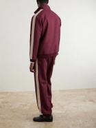 Valentino Garavani - VGold Striped Drill Zip-Up Sweater - Burgundy