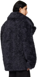 Stella McCartney Navy Short Faux-Shearling Jacket