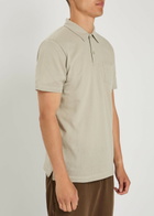 Sunspel Cotton-mesh Polo Shirt Light Grey