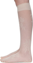 Valentino Beige Floral Socks