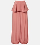 Adriana Degreas Solid Peplum balloon pants