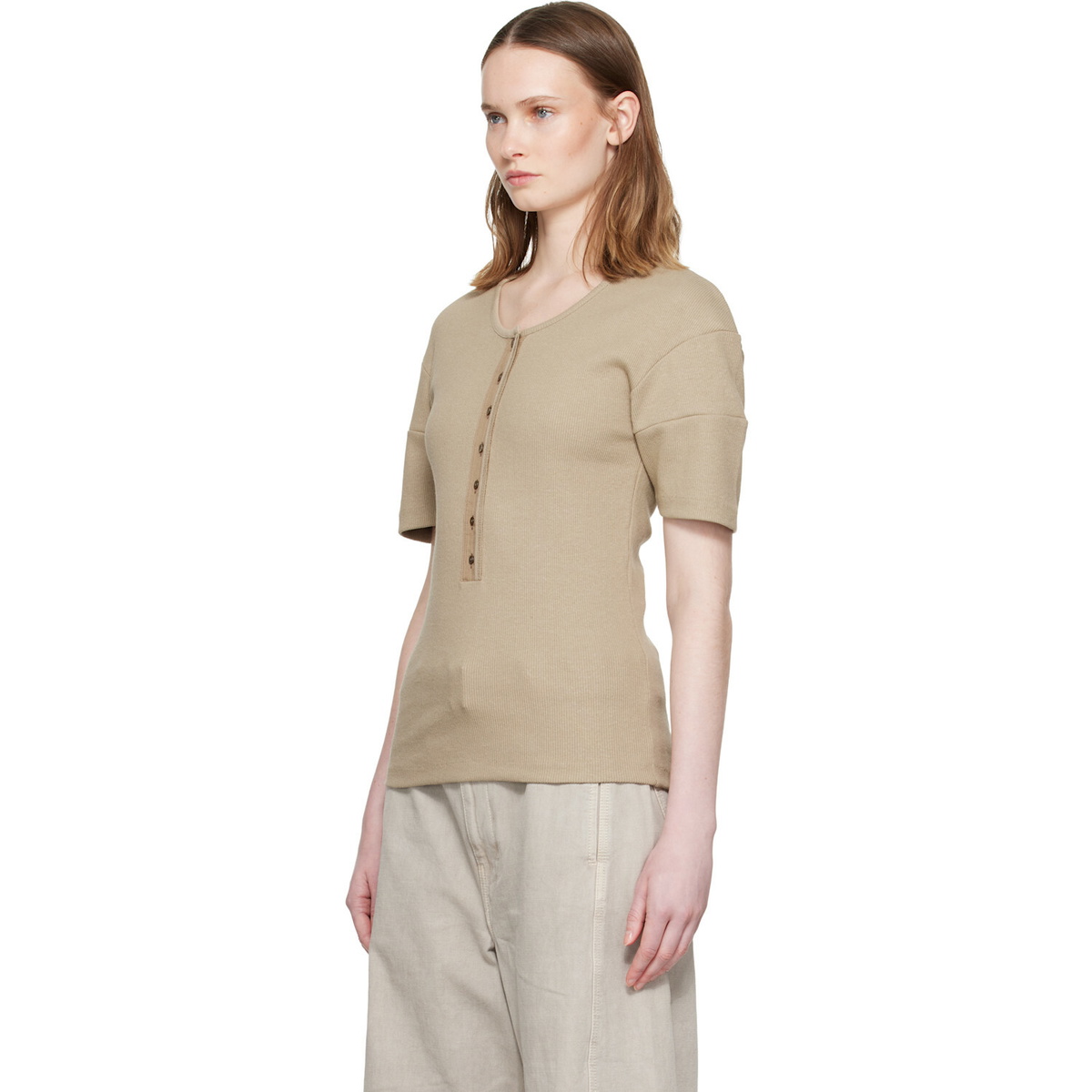 LEMAIRE Beige Fitted Henley