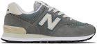 New Balance Grey & Blue 574 Sneakers