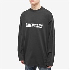 Balenciaga Men's Long Sleeve Oversize Logo T-Shirt in Black/White