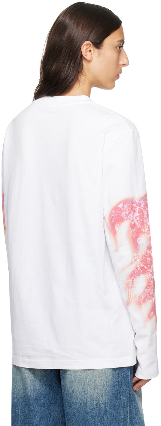 We11done White Printed Long Sleeve T-Shirt