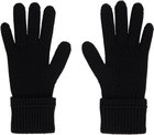 Burberry Black Logo Patch Wool Gloves