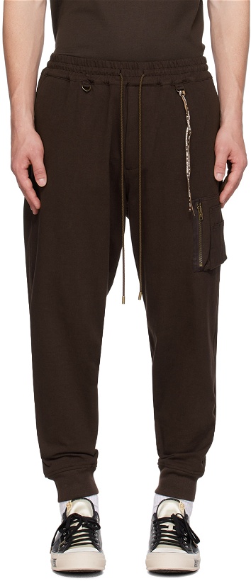 Photo: MASTERMIND WORLD Brown Embroidered Trousers