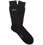 Paul Smith - Embroidered Cotton-Blend Socks - Black