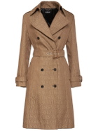 VERSACE - Monogram Canvas Trench Coat W/belt