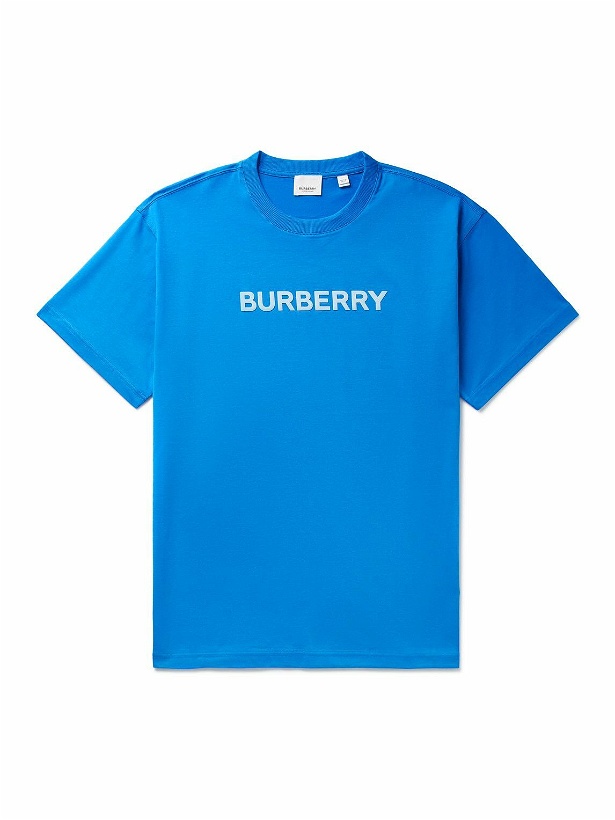 Photo: Burberry - Logo-Print Cotton-Jersey T-Shirt - Blue