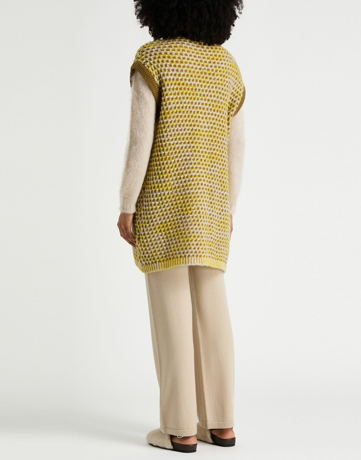 Manila Grace Womens Cardigan in Yellow