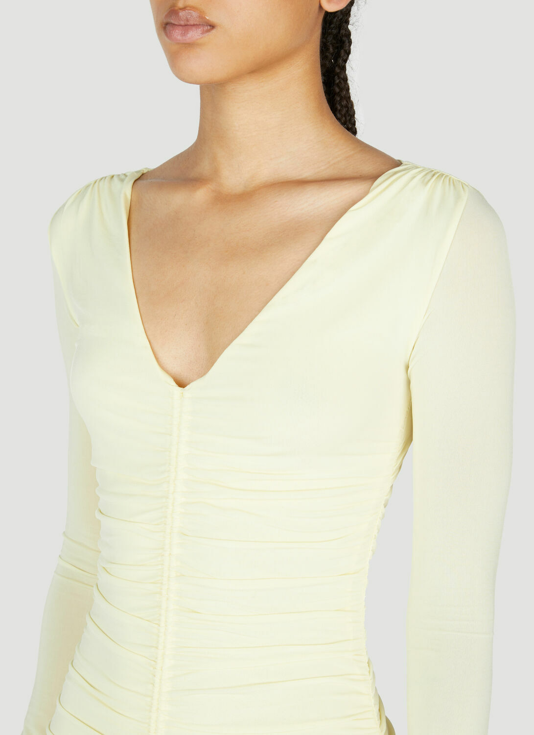 Isabel Marant Laly Ruched Semi-Sheer Dress