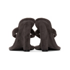 YEEZY Black Wedge Thong Sandals