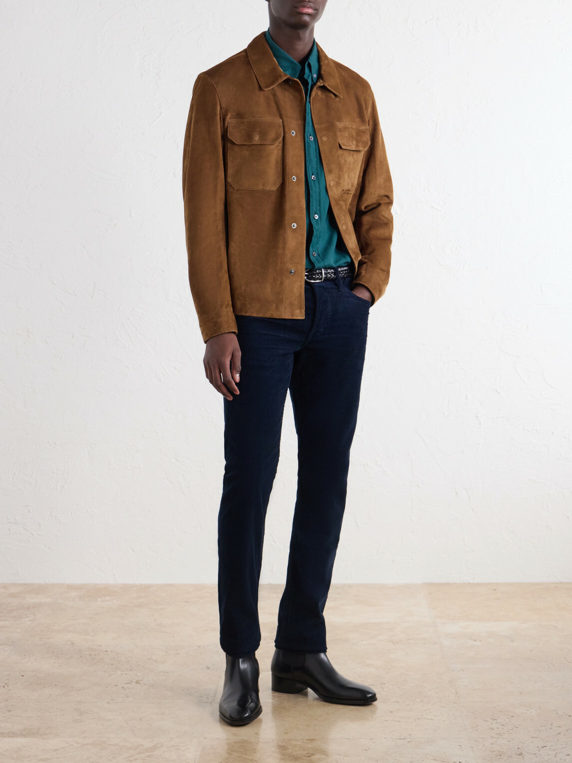 TOM FORD - Slim-Fit Cotton-Blend Corduroy Trousers - Blue