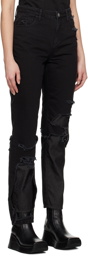 Raf Simons Black Double Destroyed Jeans