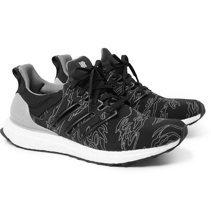Photo: adidas Consortium - Undefeated UltraBOOST Rubber-Trimmed Primeknit Sneakers - Men - Gray