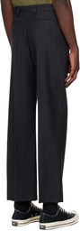 Palmes Black Pinstripe Trousers