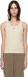Kijun Off-White Embroidered Tank Top