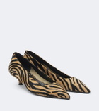 Aeyde Cari tiger-print calf hair pumps