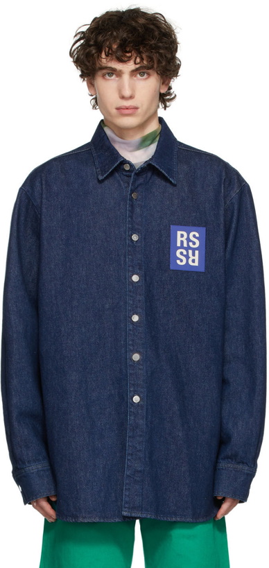 Photo: Raf Simons Navy Denim Logo Shirt