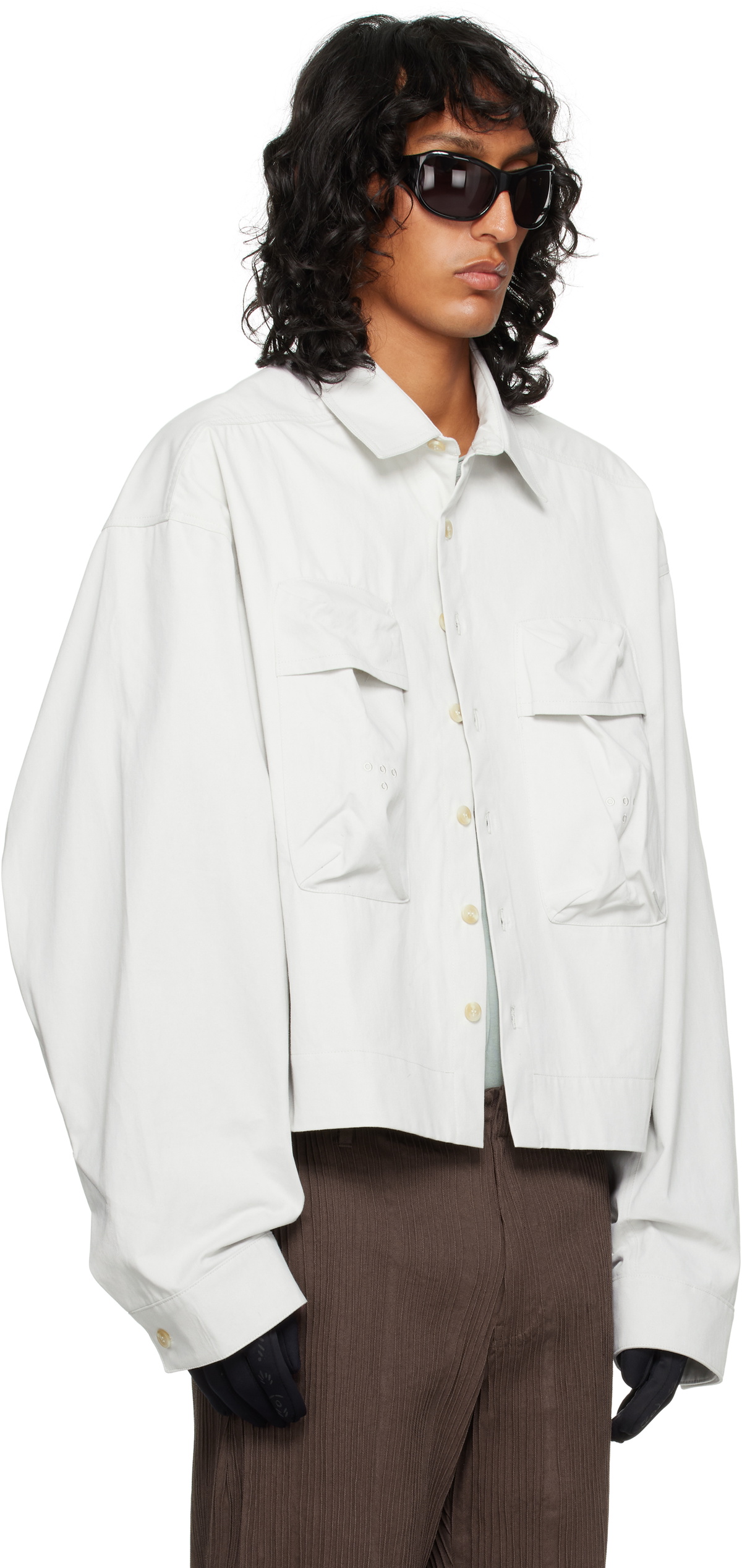 Tondolo Gray Embroidery Overshirt