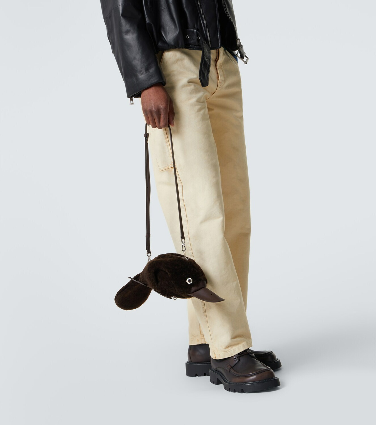 Loewe Platypus shearling crossbody bag