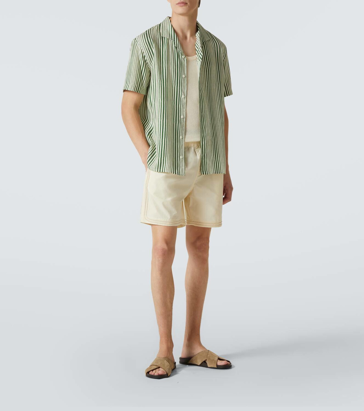 Orlebar Brown Hibbert striped bowling shirt