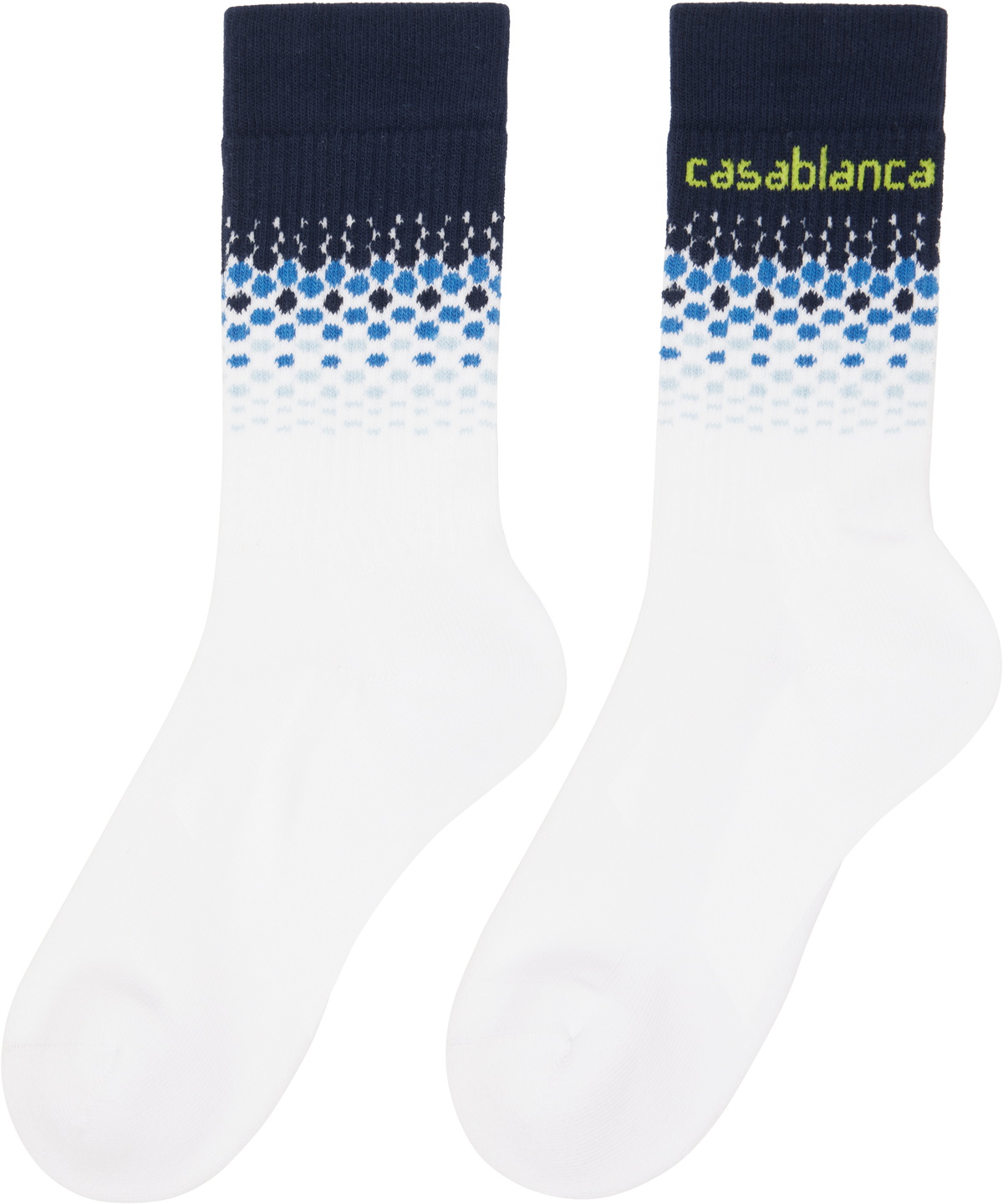 Casablanca White Blue Halftone Gradient Socks