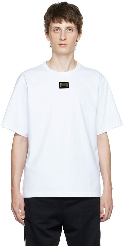 Photo: Dolce & Gabbana White Plaque T-Shirt