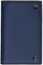 Valentino Garavani Blue Rockstud Card Holder