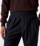 Rubinacci Striped virgin wool straight pants