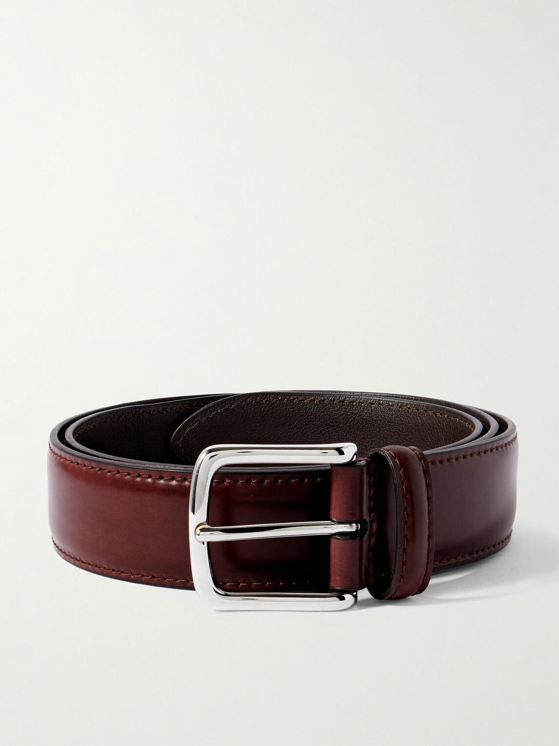 Anderson's - 4cm Polished Leather Belt - Burgundy