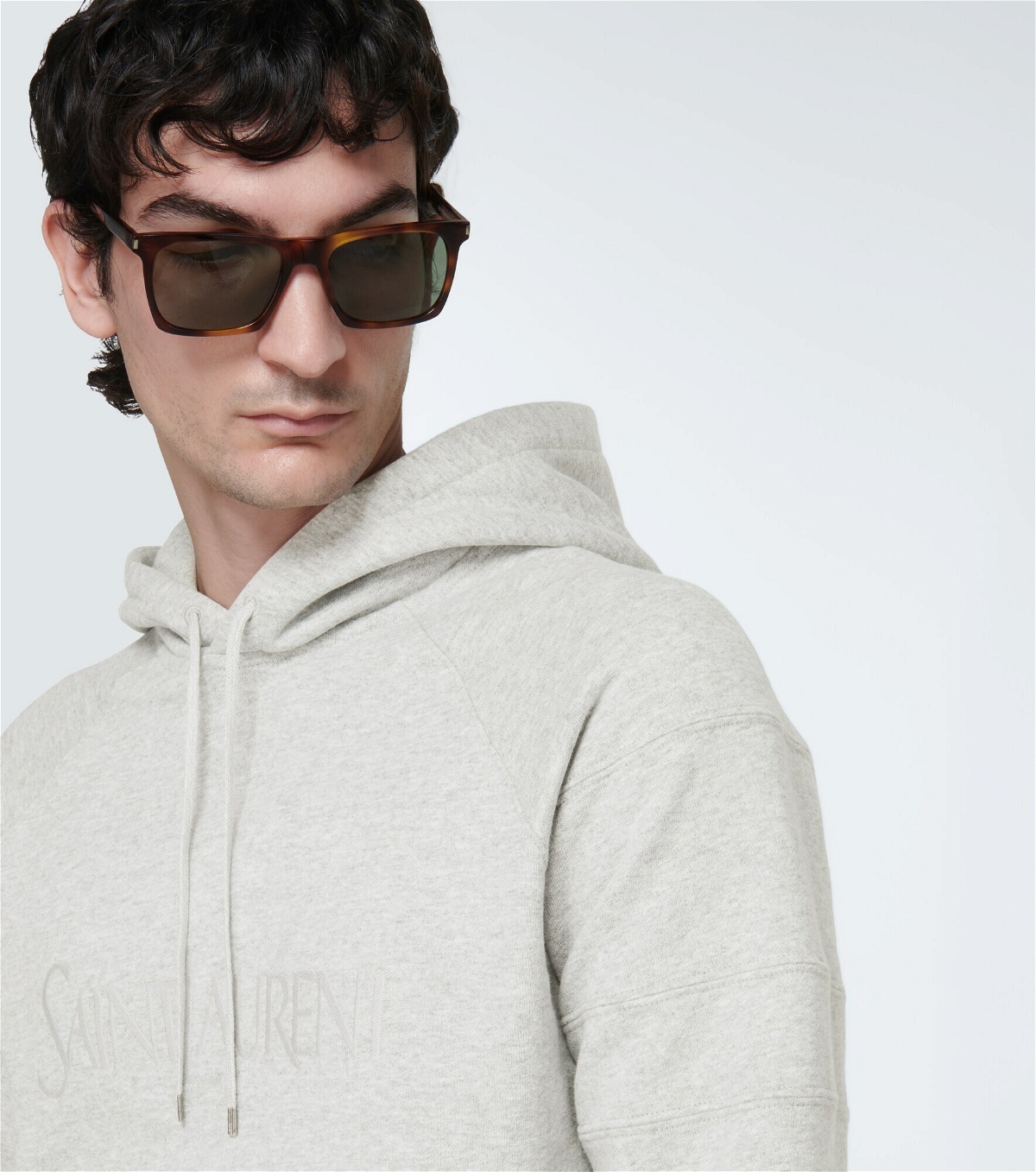 Saint Laurent - Logo cotton-blend hoodie Saint Laurent
